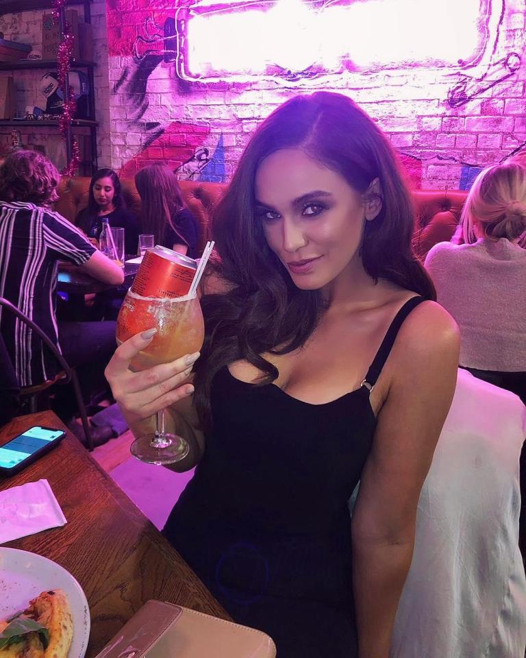  Vicky posed with a cocktail and wrote that 'pregaming has done me'