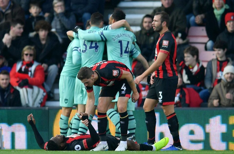  Jefferson Lerma's team-mates had to pull up off the ground after the own goal