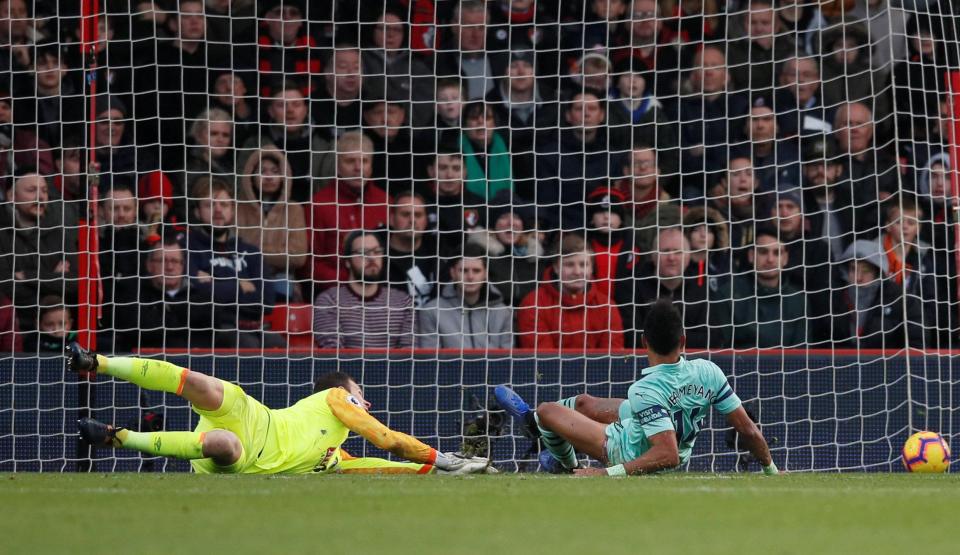  Pierre-Emerick Aubameyang slid home the winning goal for Arsenal