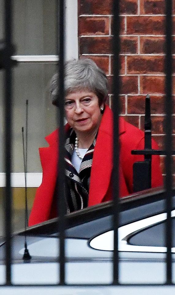  Theresa May leaving Downing Street earlier this evening