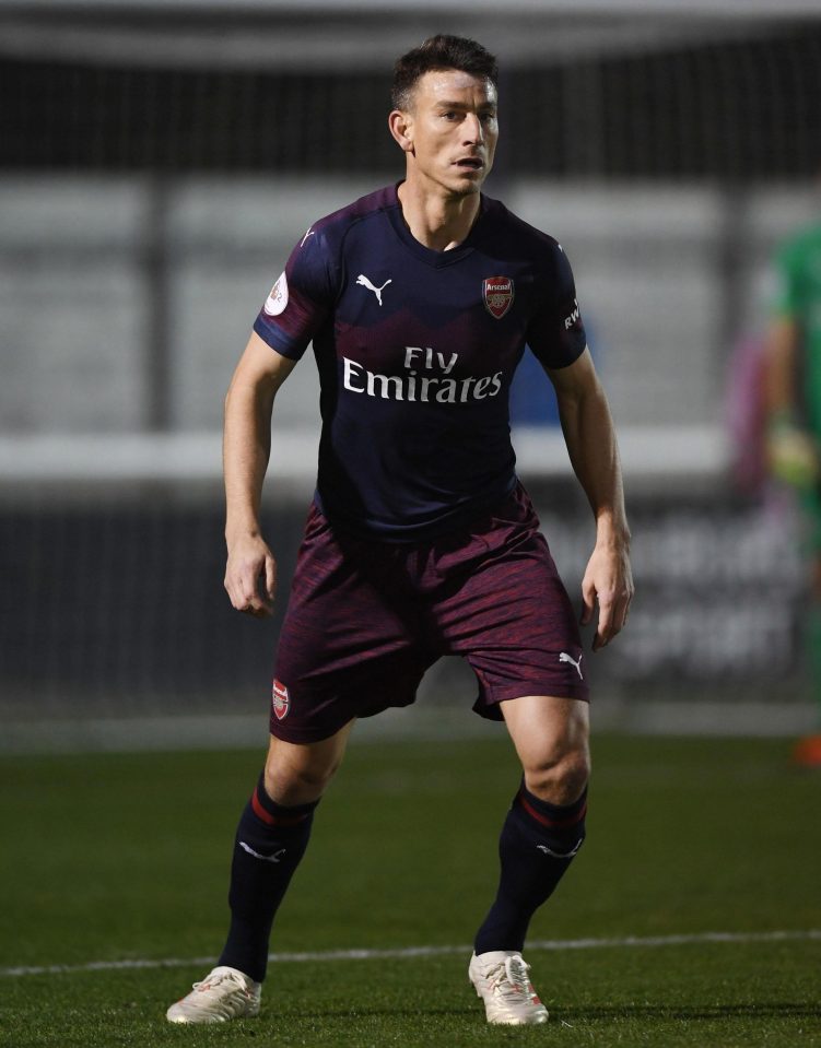  Laurent Koscielny started the Premier League 2 match at the Loughborough University Stadium