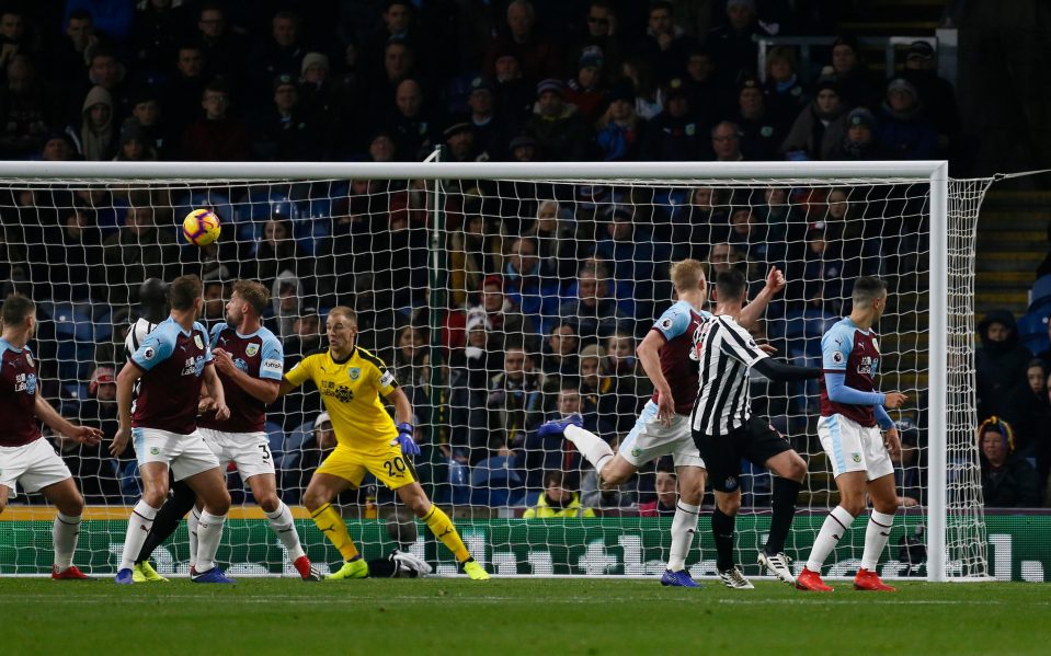  Ciaran Clark doubled the Newcastle lead with a flicked header from a corner