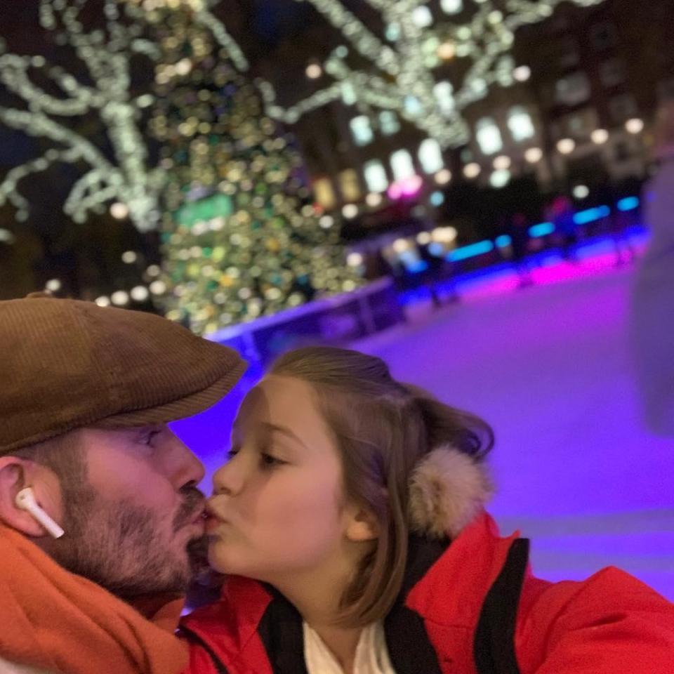  Parents have rallied around David Beckham after he faced criticism for kissing daughter Harper, seven, on the lips yesterday