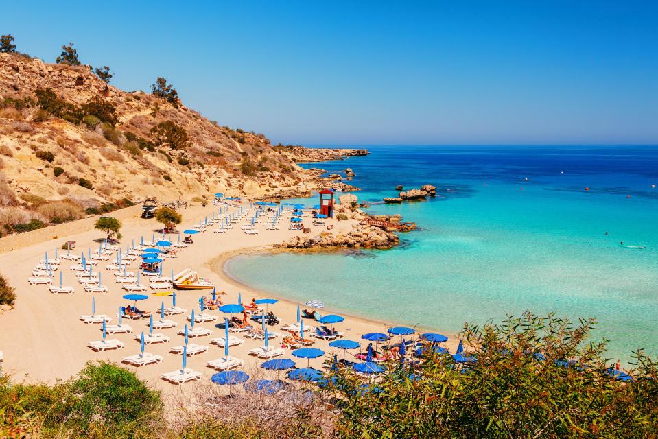  There are 14 blue-flag beaches along the Ayia Napa coastline in Cyprus