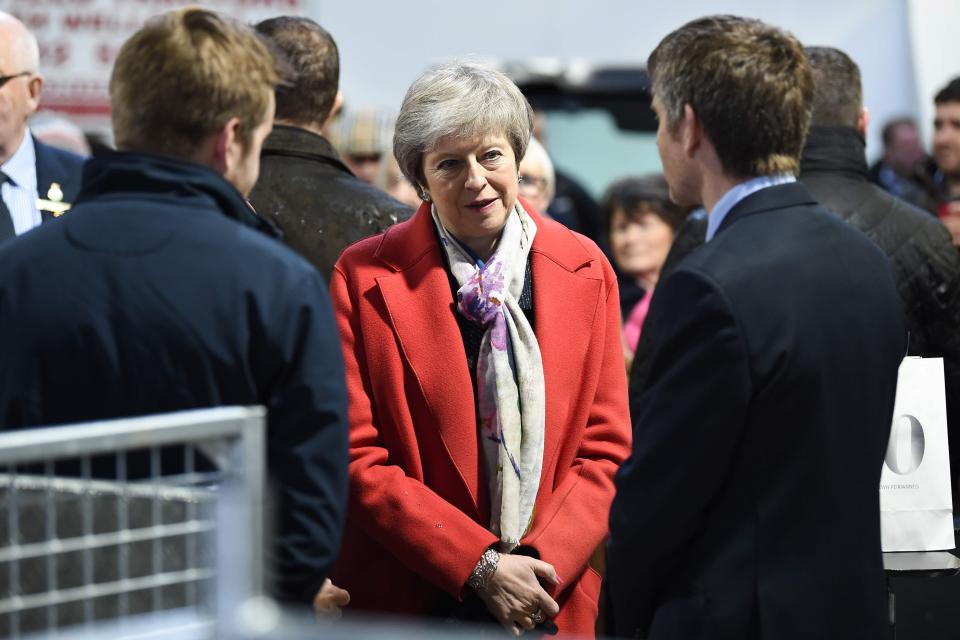  She spoke with farmers in Builth Wells, Mid Wales