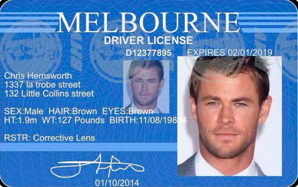  The trickster created a fake drivers licence to 'prove' it was really Chris