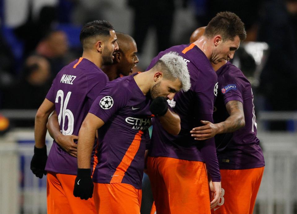  Sergio Aguero sent Manchester City into the Champions League last 16