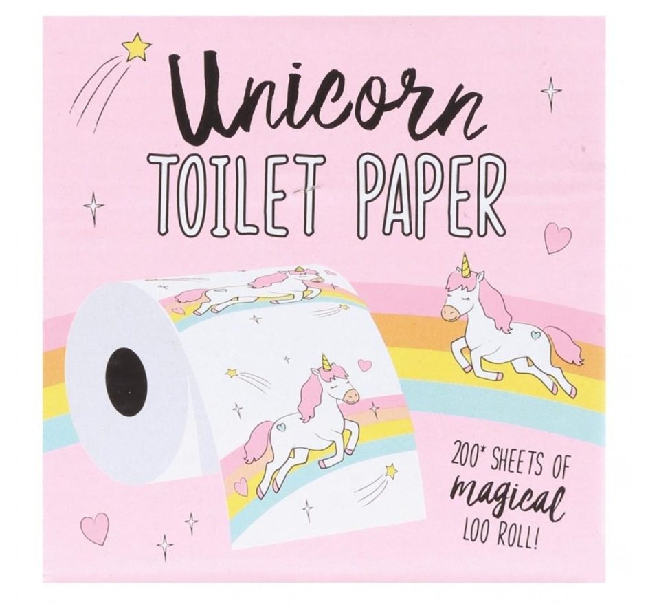  The instagrammable toilet roll is decorated with rainbows and shooting stars