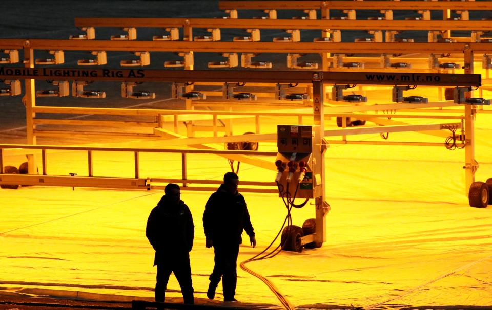  Heaters have been installed at the Olympic Stadium in Kiev for tonight's Europa League game