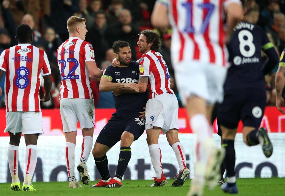  Johnson and Allen were both booked following the incident in the first half