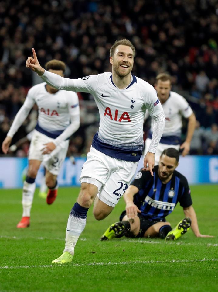  Christian Eriksen scored a late winner against Inter Milan on Wednesday