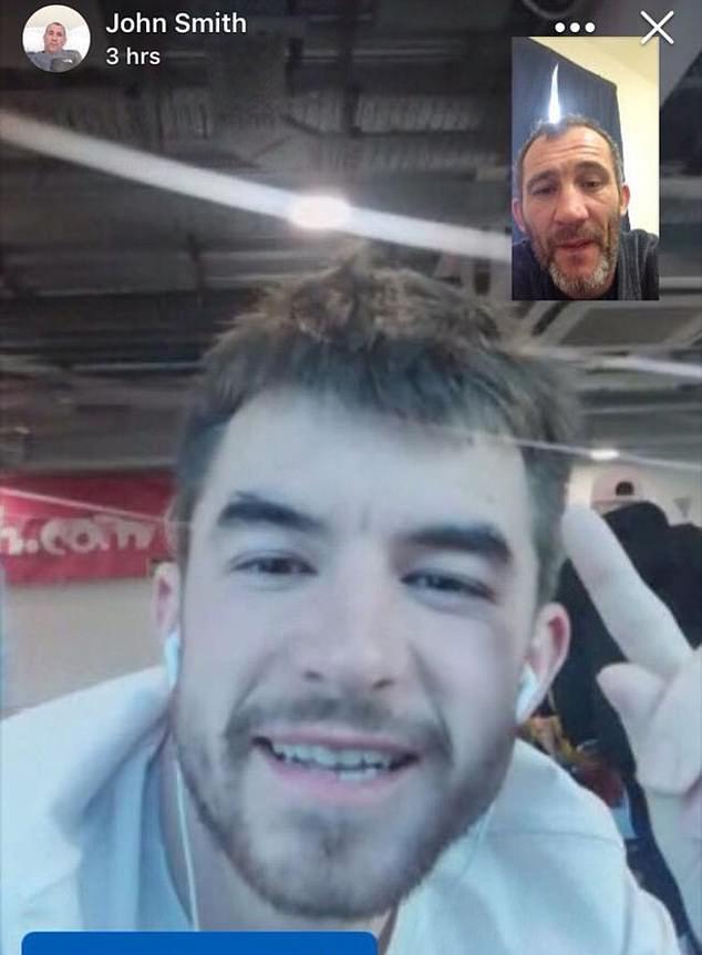  X Factor contestant Anthony Russell talking on FaceTime with a convicted criminal in prison