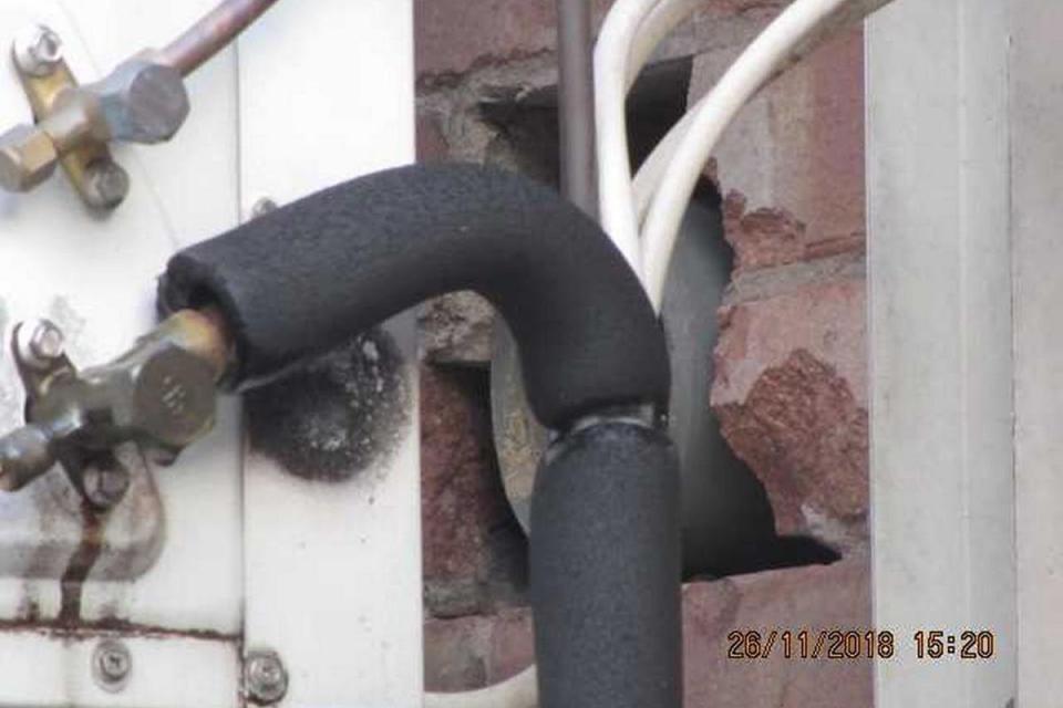  Electricity wires were exposed on the outside of the property