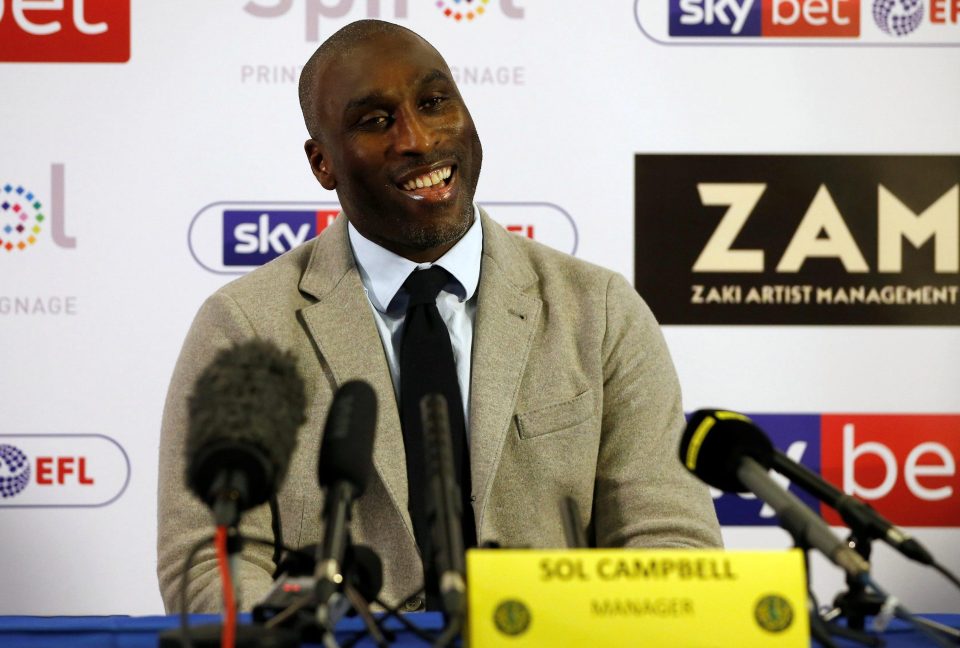  Sol Campbell will have to see if he can instil his ideas in much lesser talents