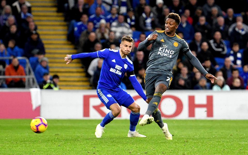  Demarai Gray scored the only goal of the game, but was booked for taking his shirt off to reveal a tribute