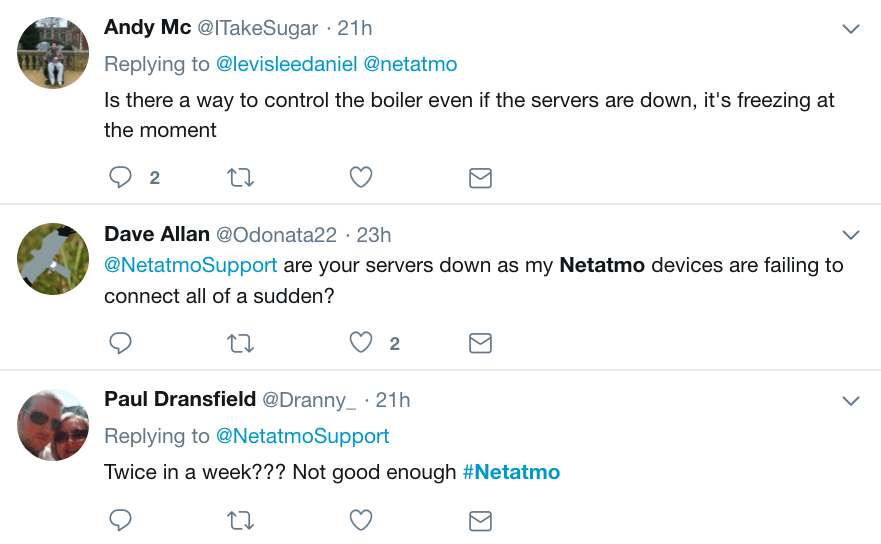 Twitter Netatmo complaints