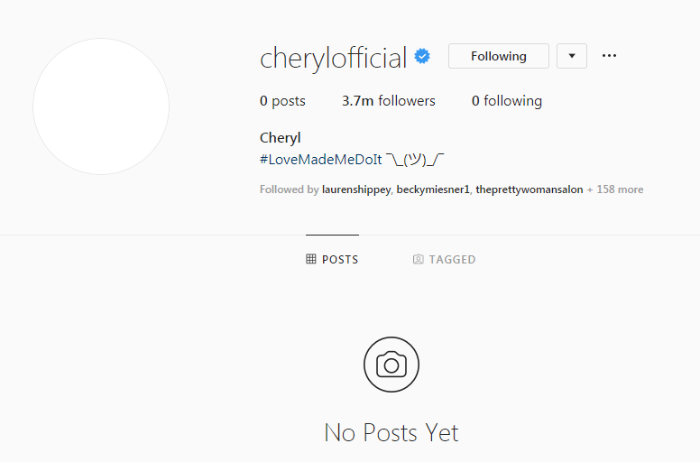  Cheryl deleted her entire Instagram page ahead of her big pop comeback