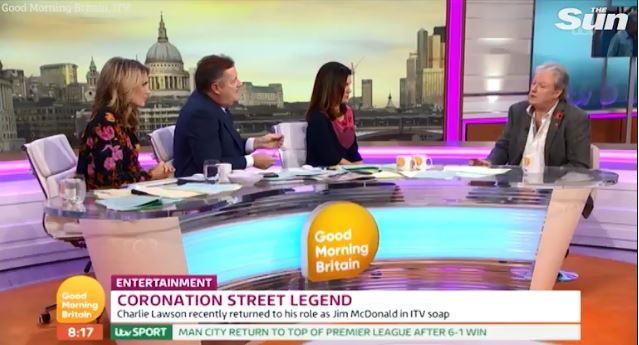  Charlie made the revelation to Piers Morgan, Susanna Reid and Charlotte Hawkins on GMB