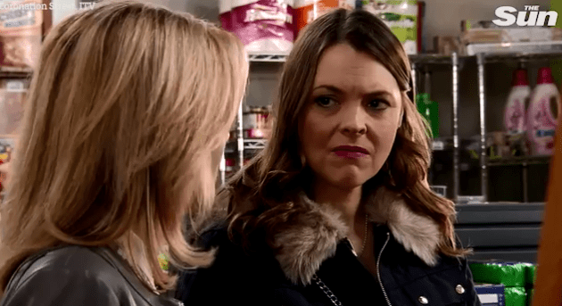  Tracy soon realises Leanne and Nick have rekindled their romance but remains unaware that his wife is standing nearby and eavesdropping the exchange