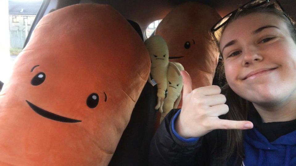  Shoppers mocked themselves for surrendering to the Kevin the Carrot scramble and posted grinning pics of themselves with the toys once they'd bought them