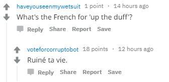  This sad joke was a response to a genuine question about the French language