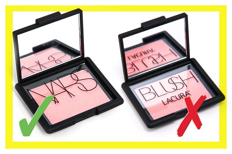  Nars Blush in Orgasm (£24, at Feelunique.com) v Lacura blush (£5.99)