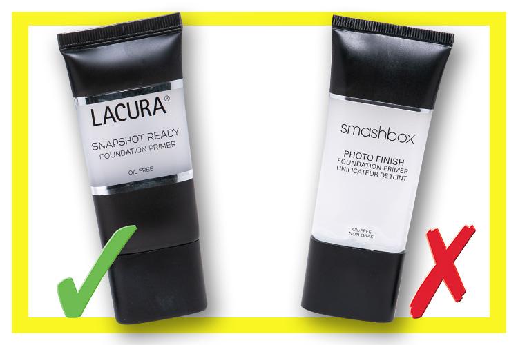  Lacura Snapshot ready primer (£5.99) v Photo Finish Foundation Primer, (£26, Smashbox)