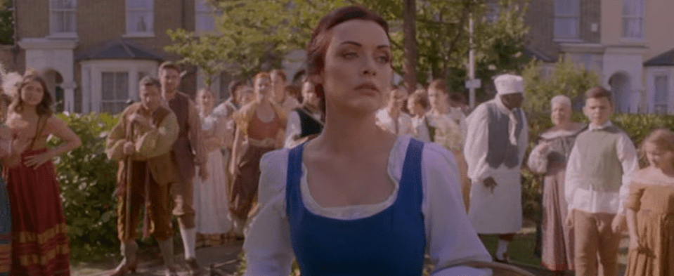 Shona McGarty, who plays Whitney Dean, as Belle from Beauty and the Beast