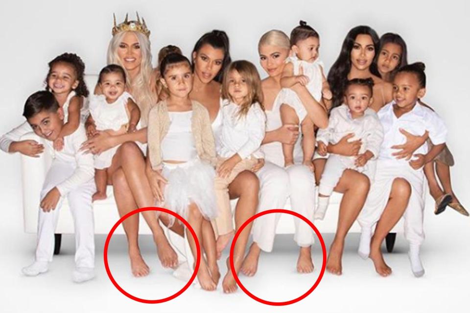  Fans are convinced Khloe's feet have been photoshopped onto Kylie's