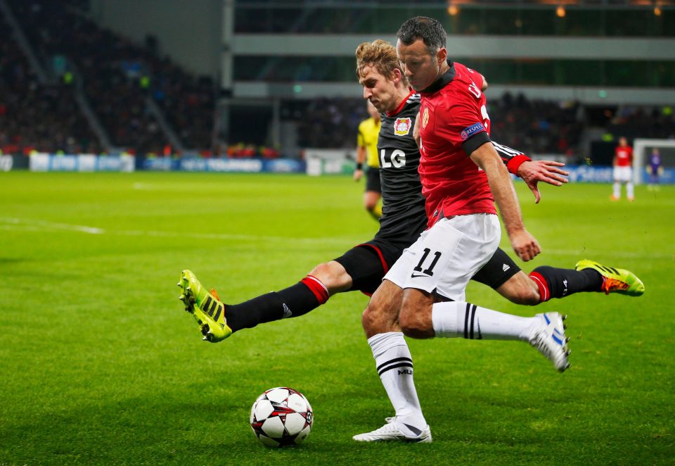  Kiessling in action against Manchester United legend Ryan Giggs in 2013