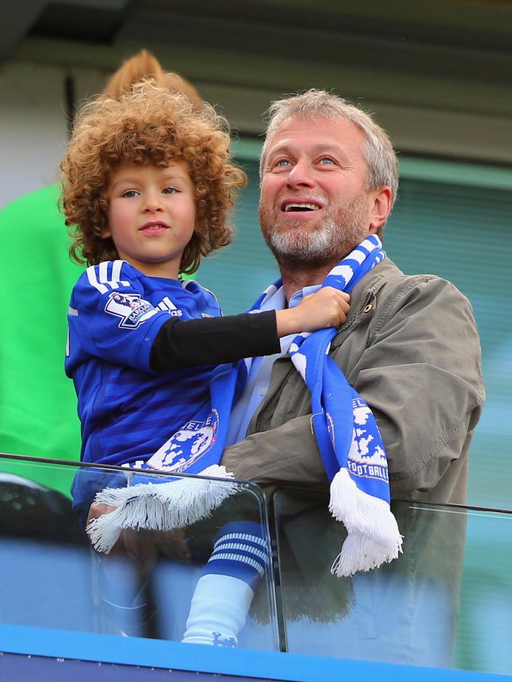  It's a family affair for Roman Abramovich while he watches Chelsea at Stamford Bridge with son Aaron