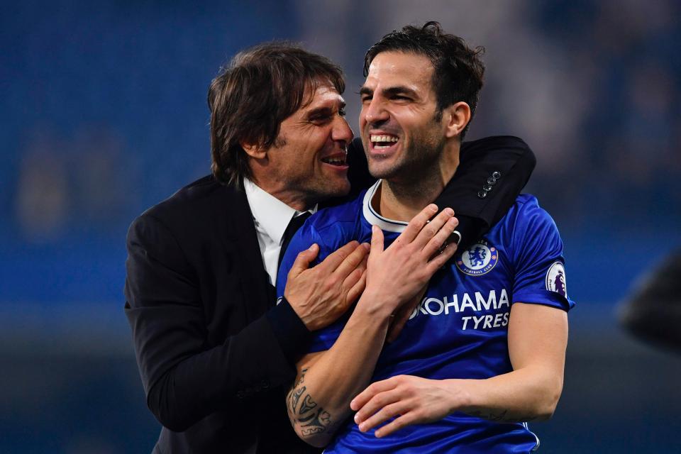  Fabregas with Antonio Conte, the ex manager started the player in more games last season