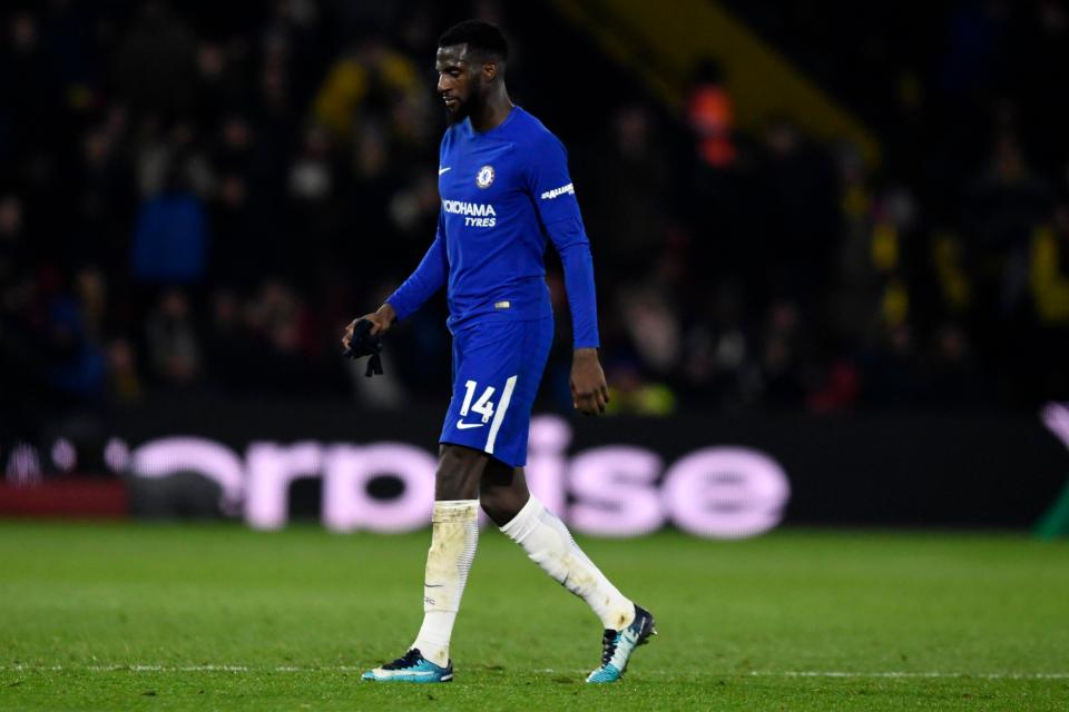  A dejected Bakayoko after being sent off for Chelsea in their 4-1 defeat at Watford last season