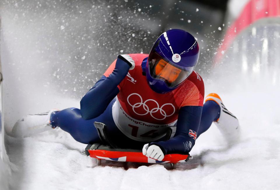  Lizzy Yarnold retained her Olympic skeleton title in Pyeongchang. The Brit won her first gold medal in Sochi in 2014, and made it back-to-back wins in South Korea