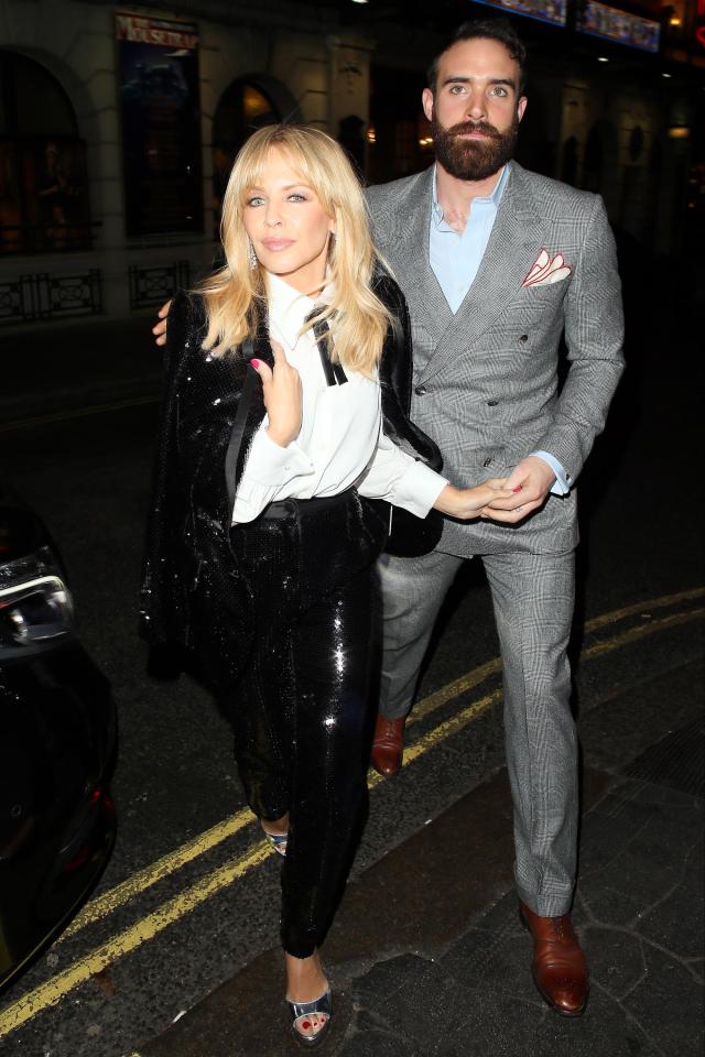  Singer Kylie Minogue at The Ivy with her ex Joshua Sasse after intimate gig