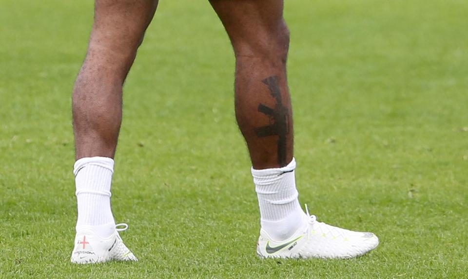  Raheem Sterling faced much scrutiny for his gun tattoo, which was front page news at The Sun