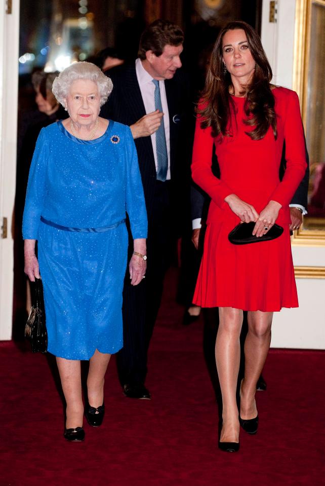  The Duchess of Cambridge with the Queen in February 2014