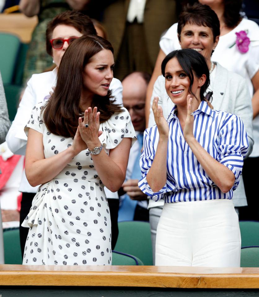  Kate - pictured with Meghan at Wimbledon - has become patron of the England Lawn Tennis and Croquet Club