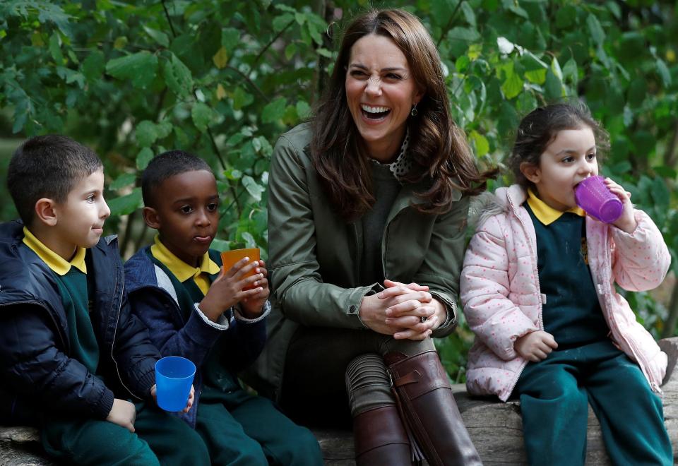  The Duchess of Cambridge returned to official duties at the garden after giving birth to her third child Louis