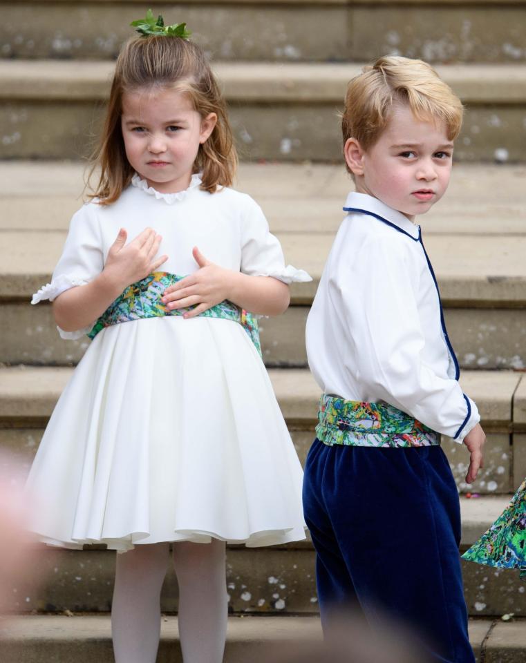  Charlotte, three, and five-year-old George Princess Eugenie's wedding