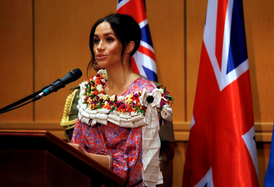  Meghan speaks about women's suffrage at the ceremony to mark 125 years of the vote in New Zealand