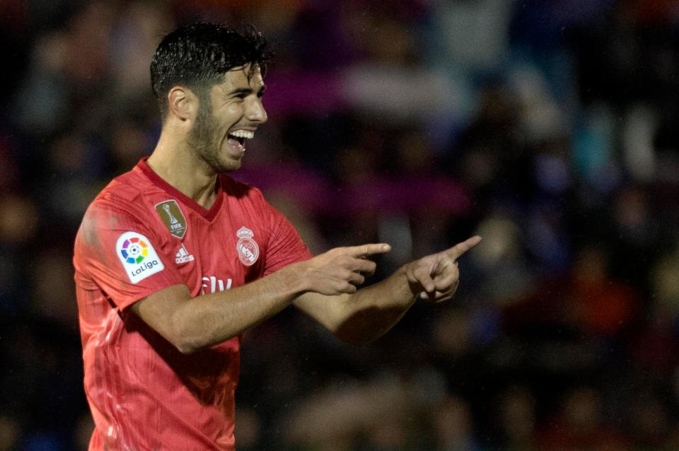  Marco Asensio scored one of four first-leg goals for Real Madrid against UD Melilla