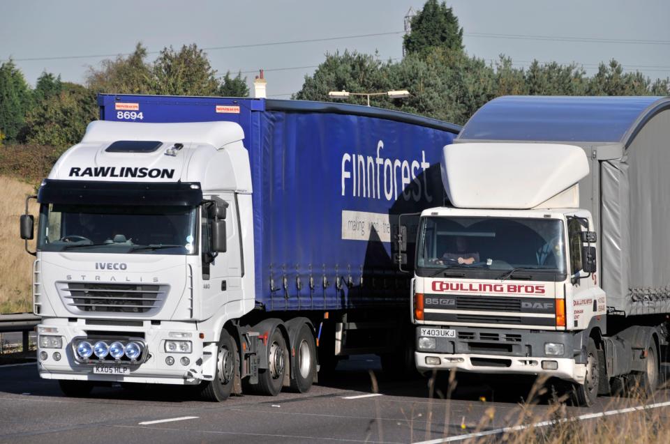  Research shows HGVs are only paying for 11 per cent of their road costs - predicting the £6billion shortfall