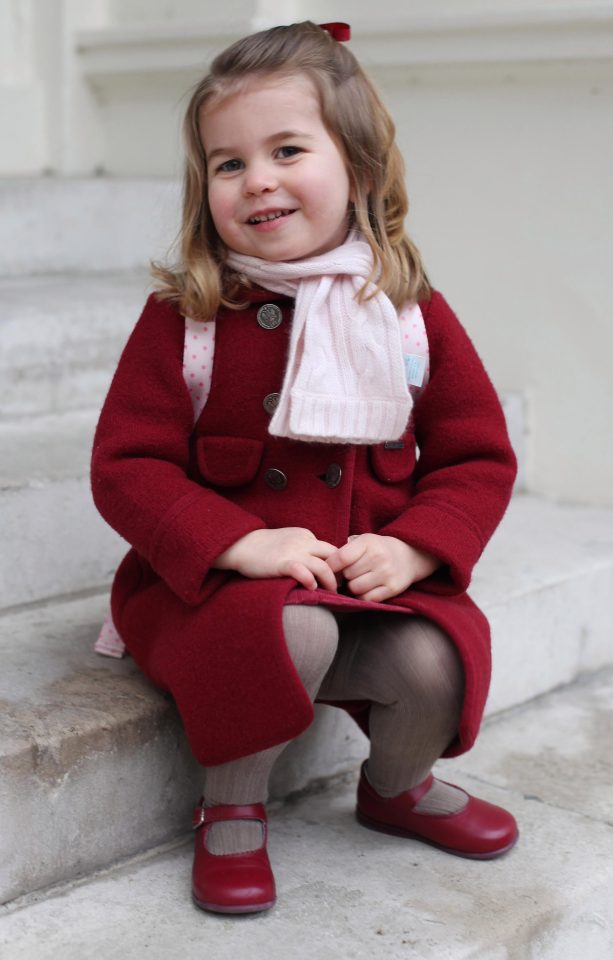  Charlotte on the steps of Kensington Palace shortly before her first day at school