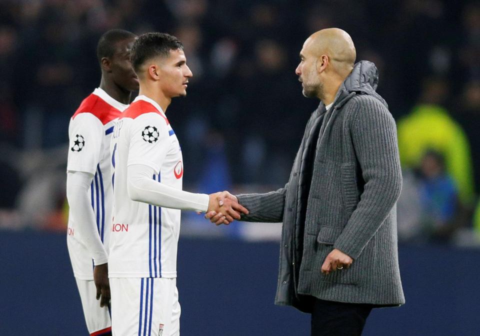  Pep Guardiola called Houssem Aouar 'incredible' after Champions League draw with Lyon last month