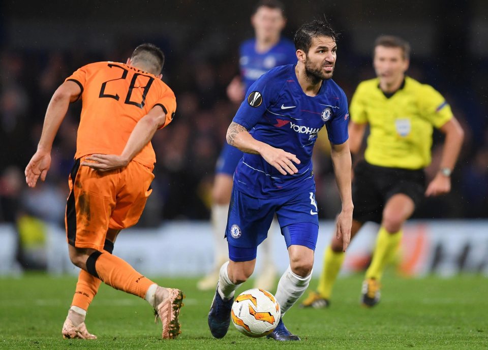  Fabregas played in 4-0 Europa League win over PAOK Salonika