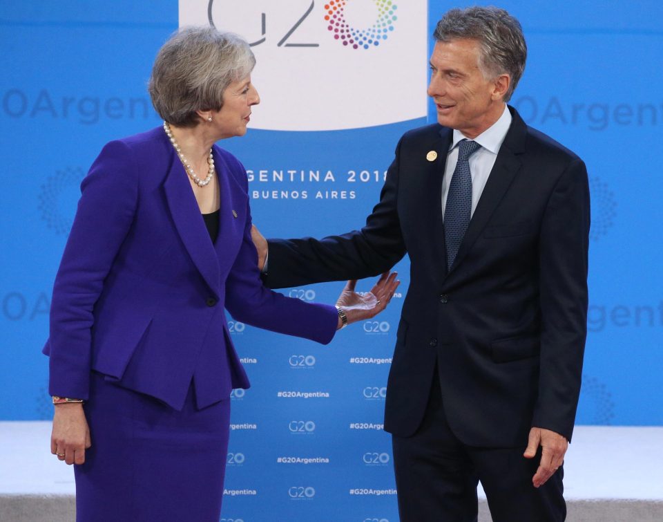  May held private talks with Mauricio Macri at the G20 summit in Buenos Aires