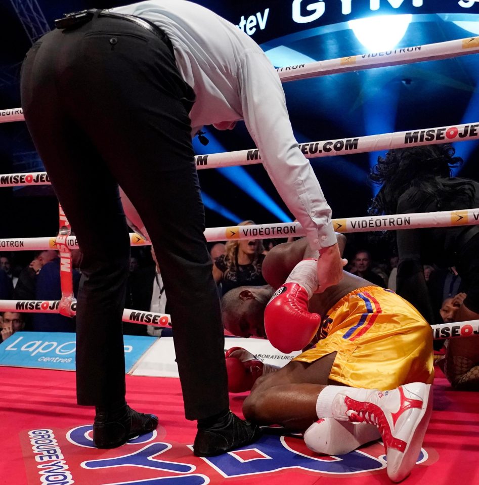  The former WBC champion was put on a stretcher and rushed to hospital