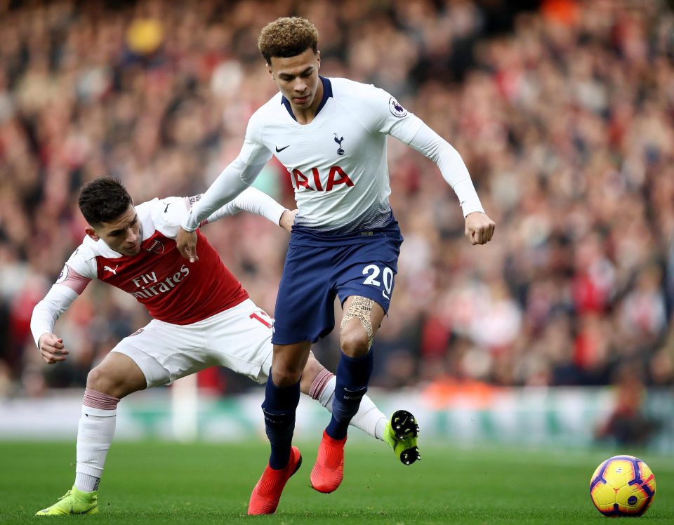  Torreira put in a crunching tackle on Dele Alli which set the tone at the Emirates