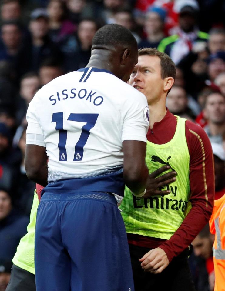  Lichtsteiner and Moussa Sissoko exchanged heated words after Eric Dier equalised in the first half